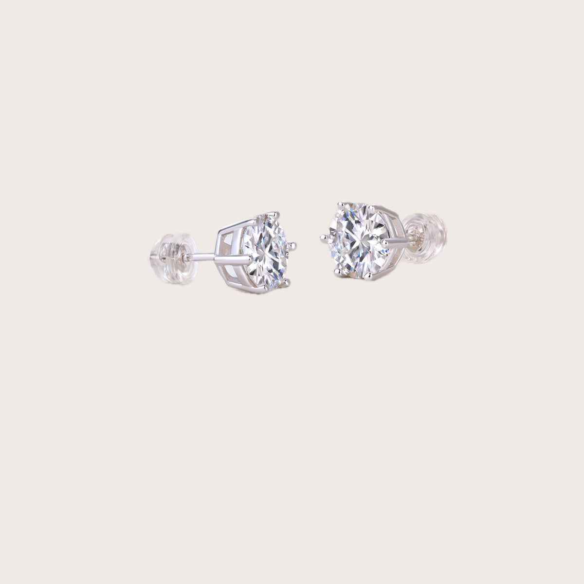 Serene 0.5ct Moissanite Stud Earrings in S925 Sterling Silver