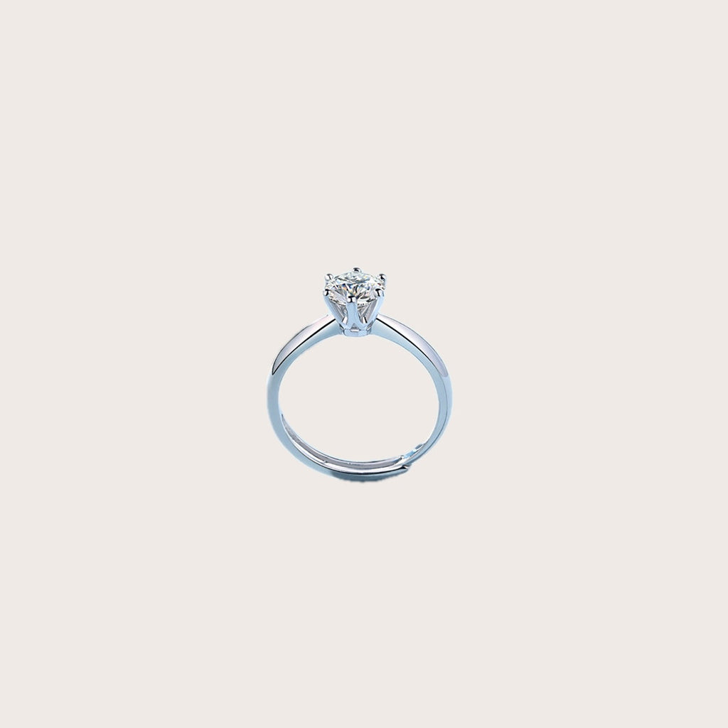 Classic 5ct Round Moissanite Solitaire Ring in S925 Sterling Silver