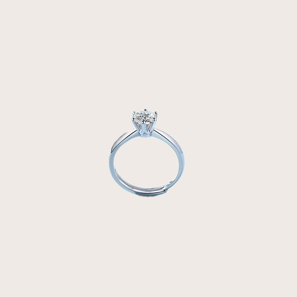 Classic 5ct Round Moissanite Solitaire Ring in S925 Sterling Silver