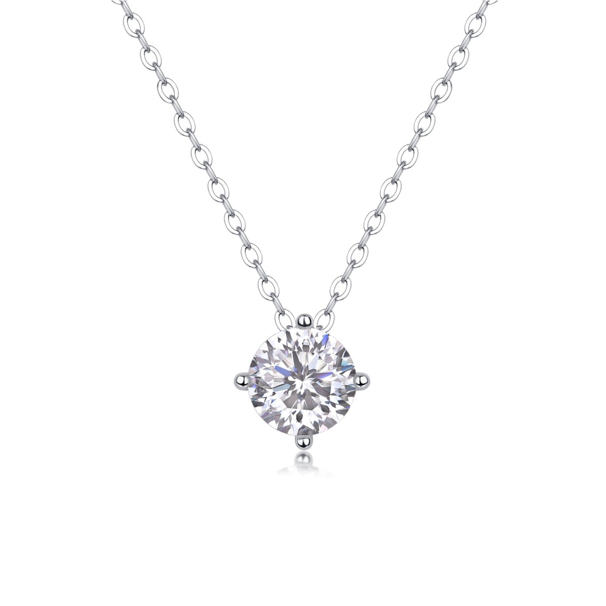 True Heart 1 Carat Moissanite Pendant Necklace in Sterling Silver
