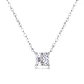 Eternity Square-Cut Moissanite Pendant Necklace in Sterling Silver