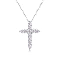 Faith Moissanite Cross Necklace in Sterling Silver