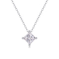 Together Square-Cut Moissanite Pendant Necklace in Sterling Silver