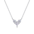 Present Love Moissanite Heart Necklace in Sterling Silver