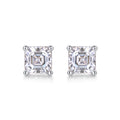 Carefree Square-Cut Moissanite Stud Earrings in Sterling Silver