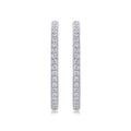 Ribbon Moissanite Hoop Earrings in Sterling Silver