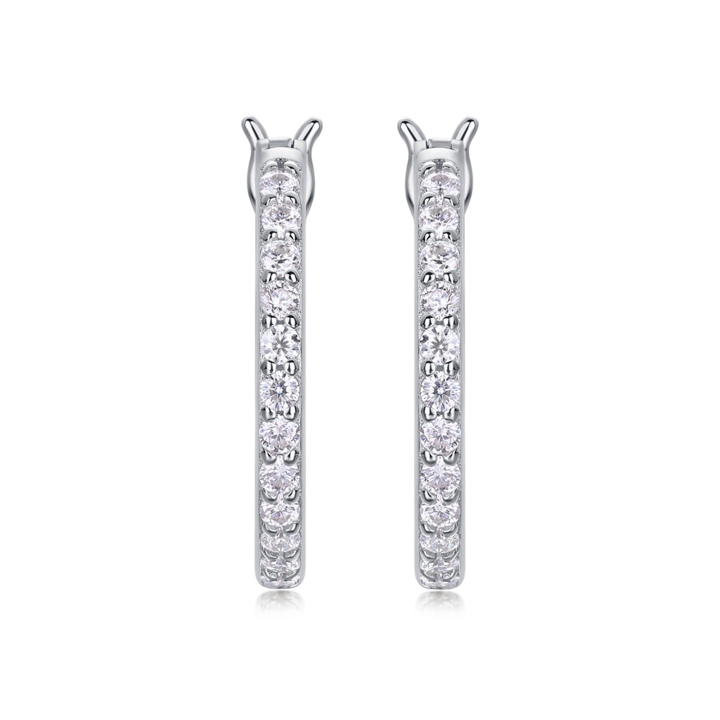 Glimmer Moissanite Hoop Earrings in Sterling Silver