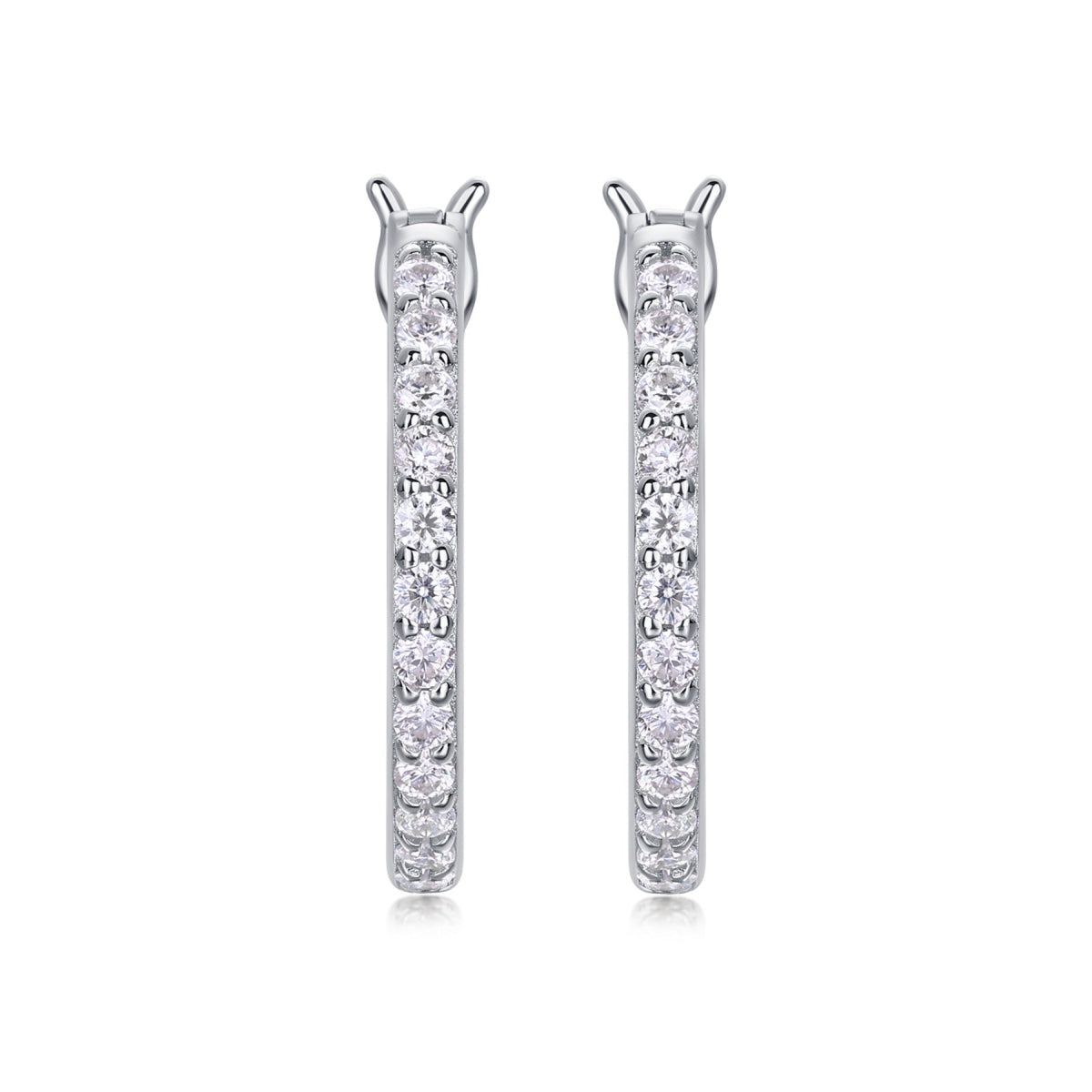 Glimmer Moissanite Hoop Earrings in Sterling Silver