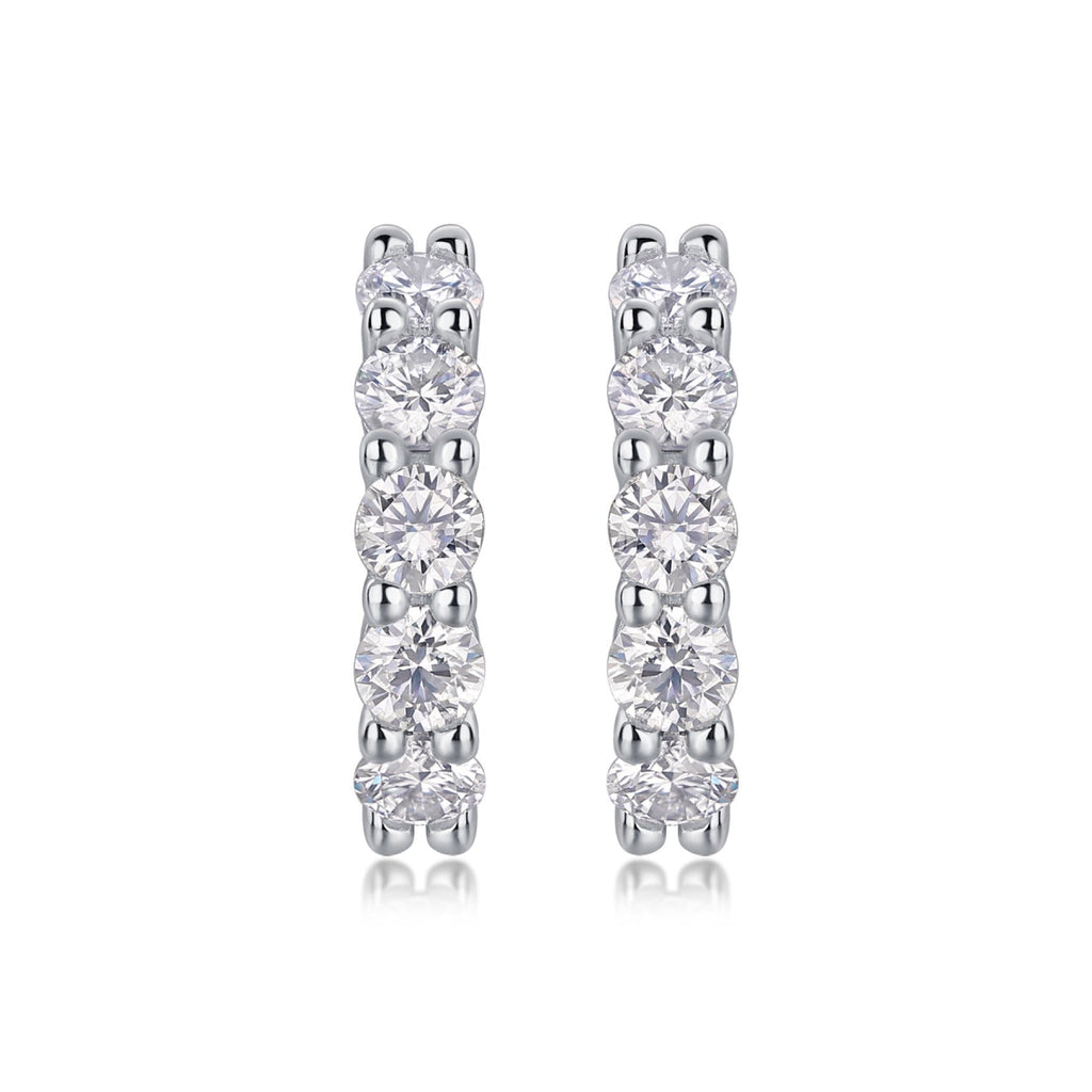 Daybreak Moissanite Huggie Hoop Earrings in Sterling Silver
