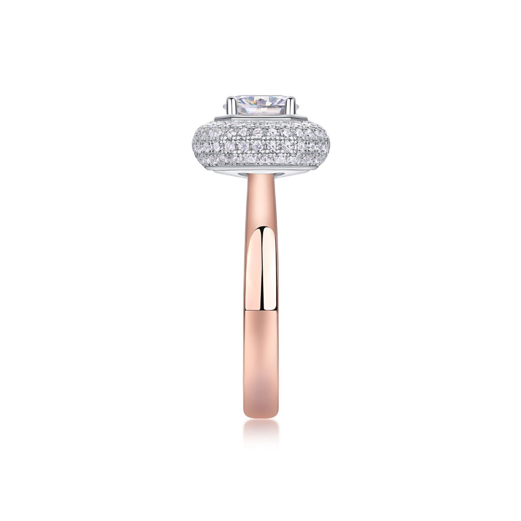 Moonwater 1 Carat Moissanite Double Halo Ring in Sterling Silver