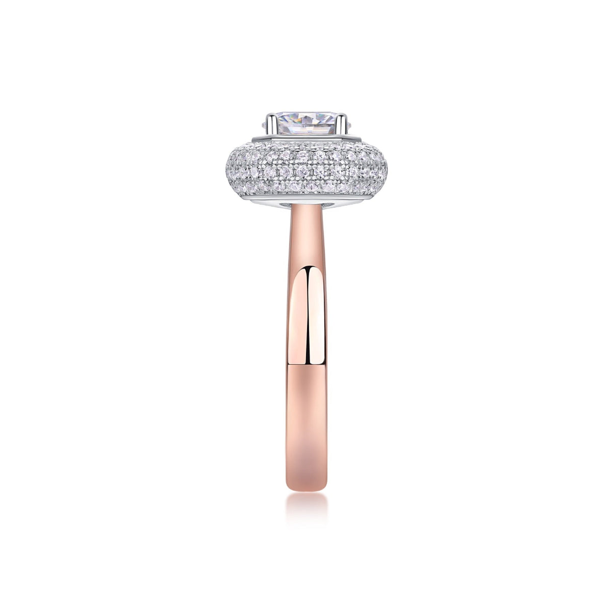 Moonwater 1 Carat Moissanite Double Halo Ring in Sterling Silver