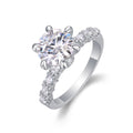 Fortuna Moissanite Solitaire Ring in Sterling Silver