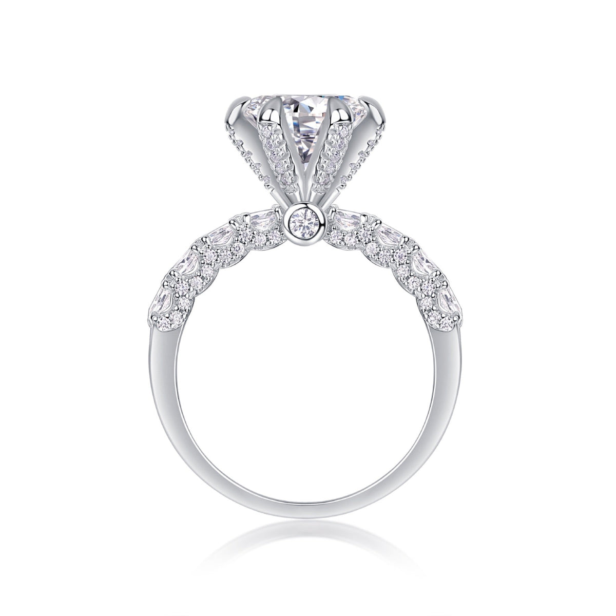 Fortuna Moissanite Solitaire Ring in Sterling Silver