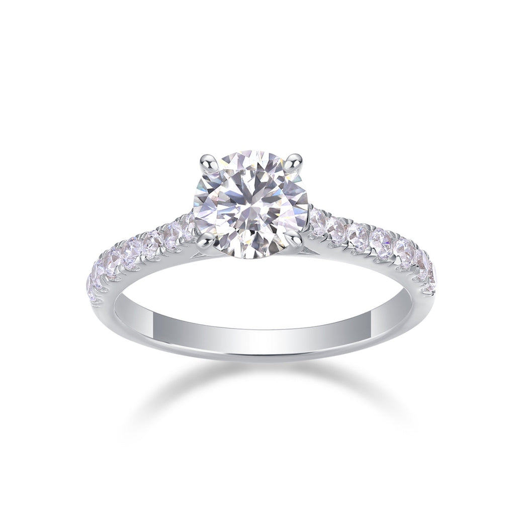 Smitten 1 Carat Moissanite Solitaire Ring in Sterling Silver