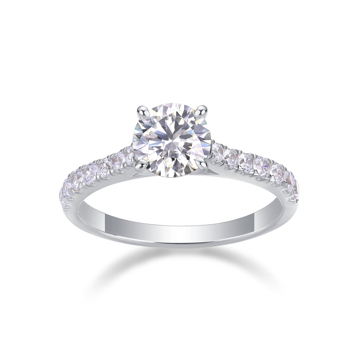 Smitten 1 Carat Moissanite Solitaire Ring in Sterling Silver