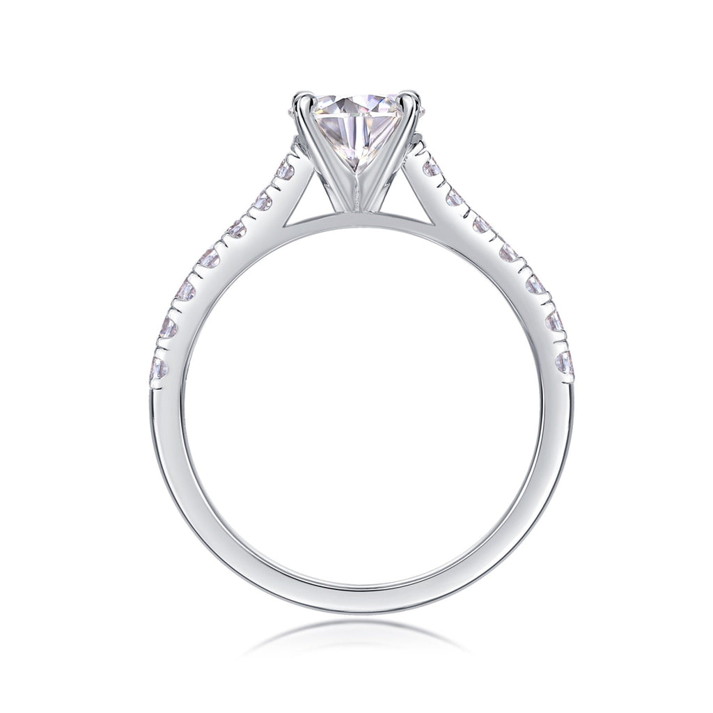 Smitten 1 Carat Moissanite Solitaire Ring in Sterling Silver