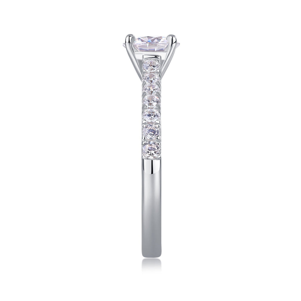 Smitten 1 Carat Moissanite Solitaire Ring in Sterling Silver