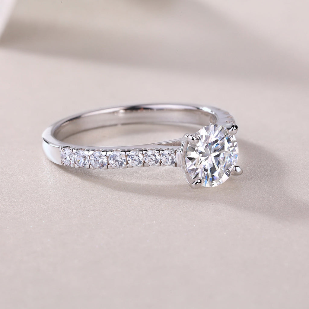 Smitten 1 Carat Moissanite Solitaire Ring in Sterling Silver