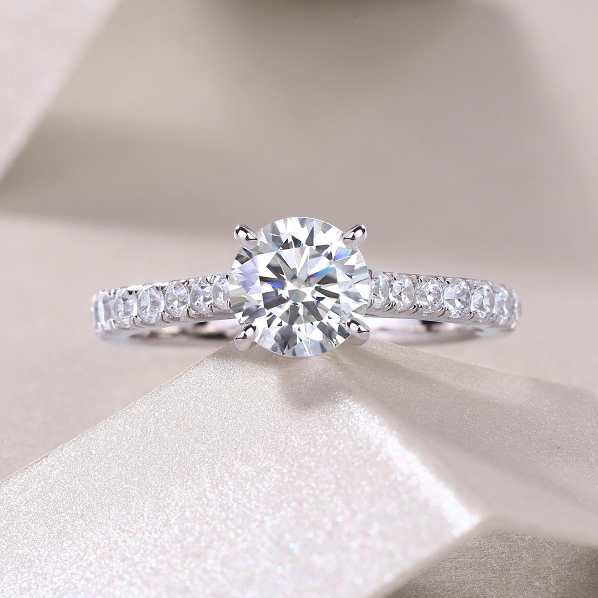 Smitten 1 Carat Moissanite Solitaire Ring in Sterling Silver