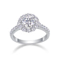 True Love 1 Carat Moissanite Halo Ring in Sterling Silver