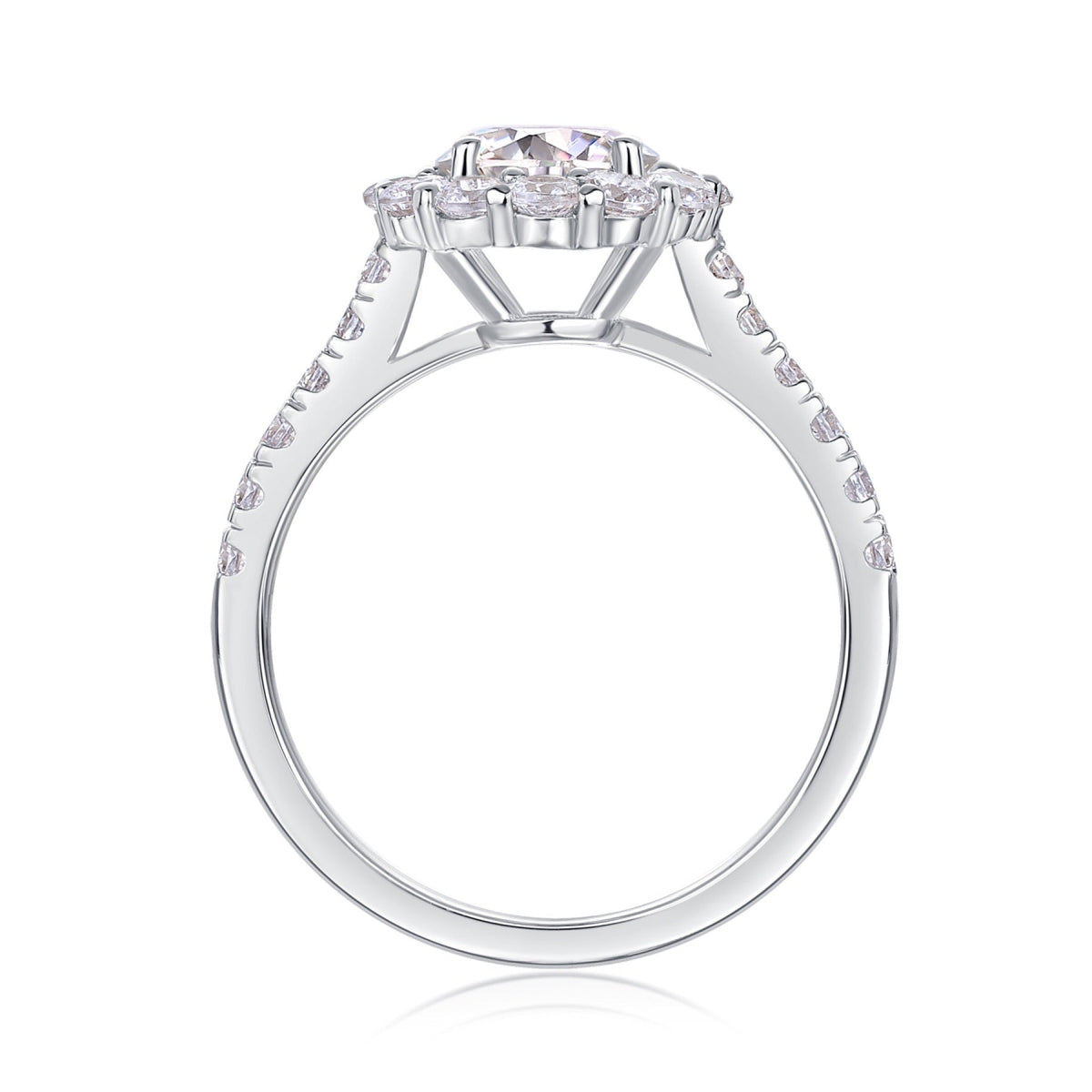 True Love 1 Carat Moissanite Halo Ring in Sterling Silver