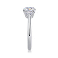 Guardian Cushion-Cut Moissanite Three-Stone Ring in Sterling Silver
