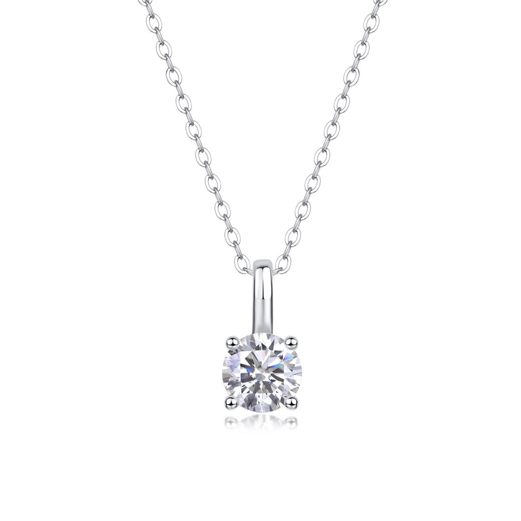 Encounter 1 Carat Moissanite Solitaire Pendant Necklace in Sterling Silver