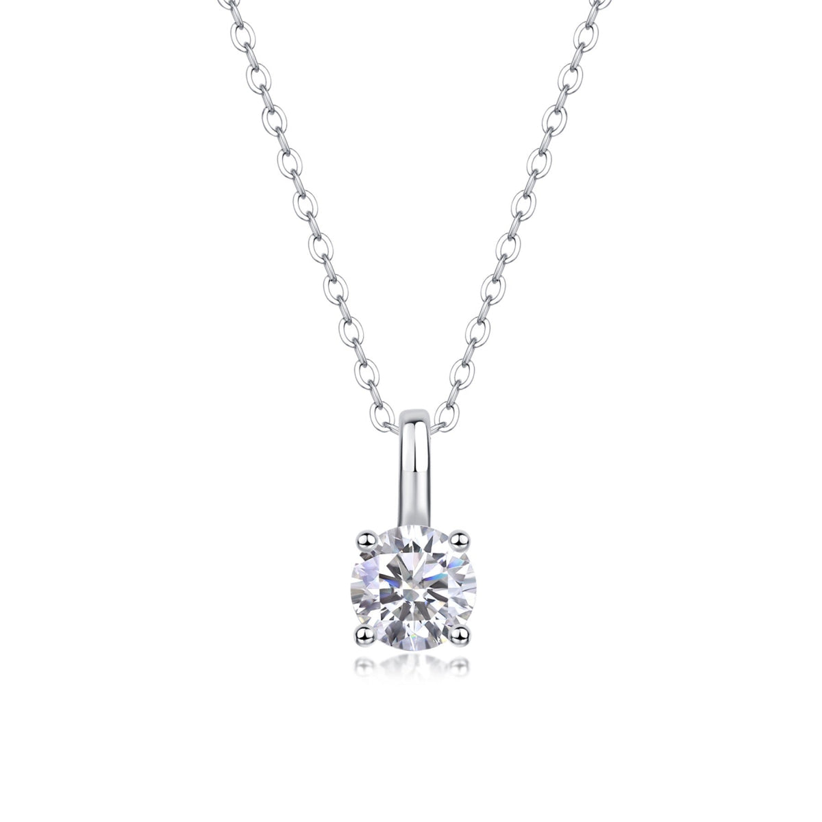 Encounter 1 Carat Moissanite Solitaire Pendant Necklace in Sterling Silver