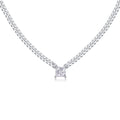 Bravado Square-Cut Moissanite Cuban Chain Necklace in Sterling Silver