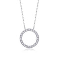 Orbit Moissanite Open Circle Necklace in Sterling Silver