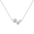 Dewfall Moissanite Three-Stone Necklace in Sterling Silver