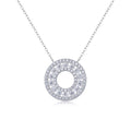 Concentric Moissanite Double Circle Necklace in Sterling Silver