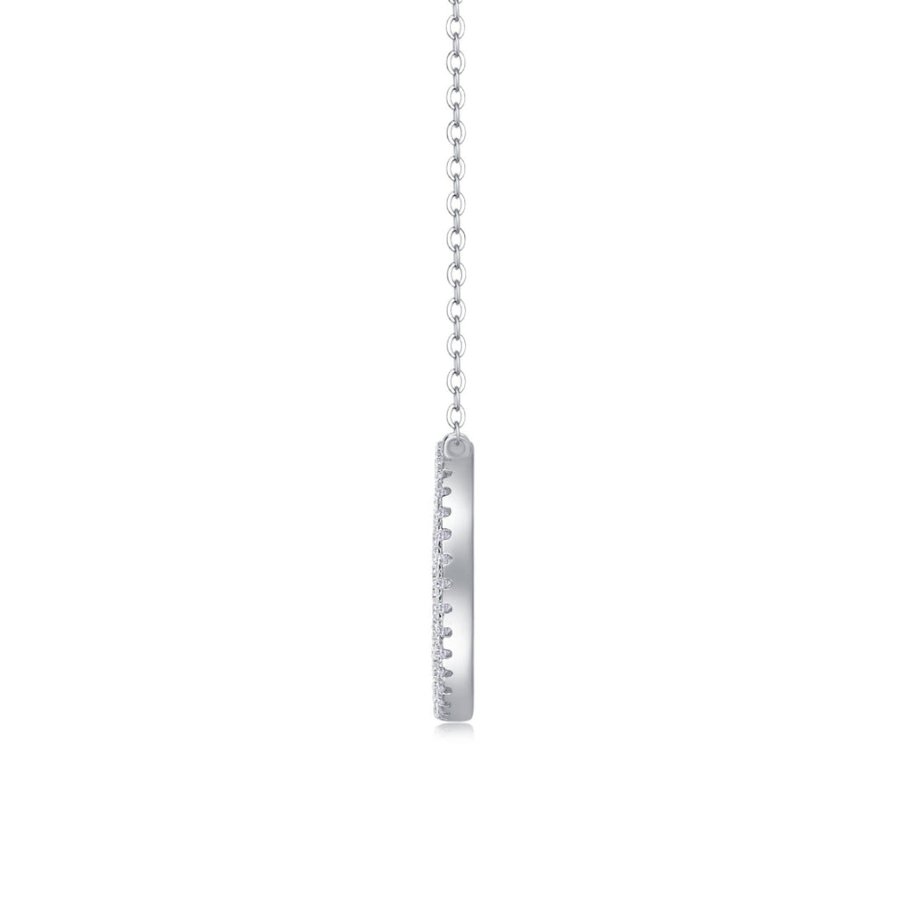 Concentric Moissanite Double Circle Necklace in Sterling Silver