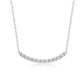 Ease Moissanite Curved Bar Necklace in Sterling Silver