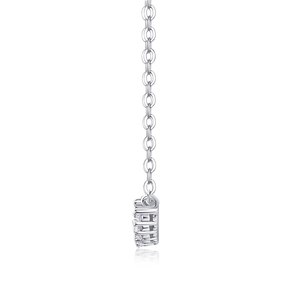 Ease Moissanite Curved Bar Necklace in Sterling Silver