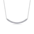 Grace Moissanite Curved Bar Necklace in Sterling Silver