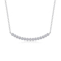 Float Moissanite Curved Bar Necklace in Sterling Silver