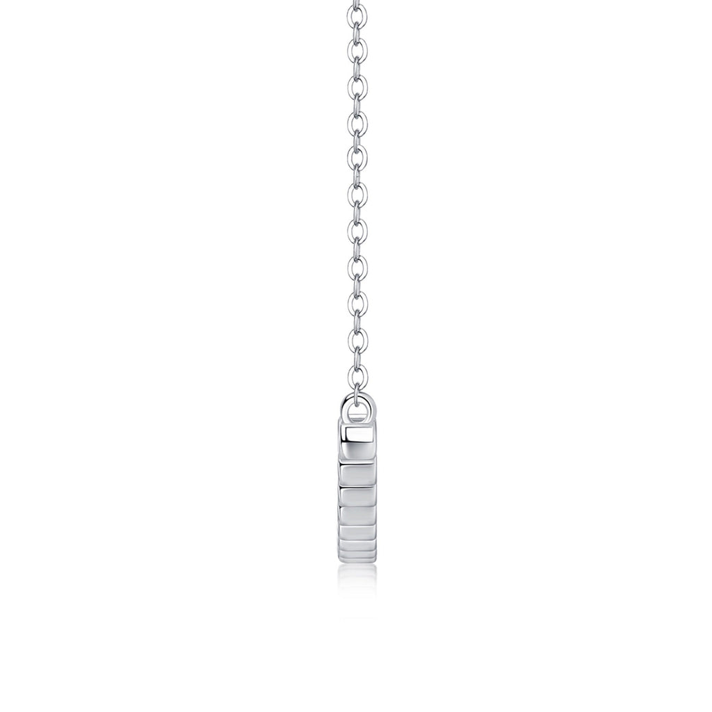 Float Moissanite Curved Bar Necklace in Sterling Silver