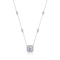Blossom 1 Carat Moissanite Halo Pendant Necklace in Sterling Silver
