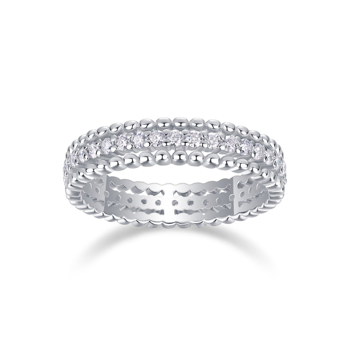 Flutter 1 Carat Moissanite Halo Pendant Necklace in Sterling Silver