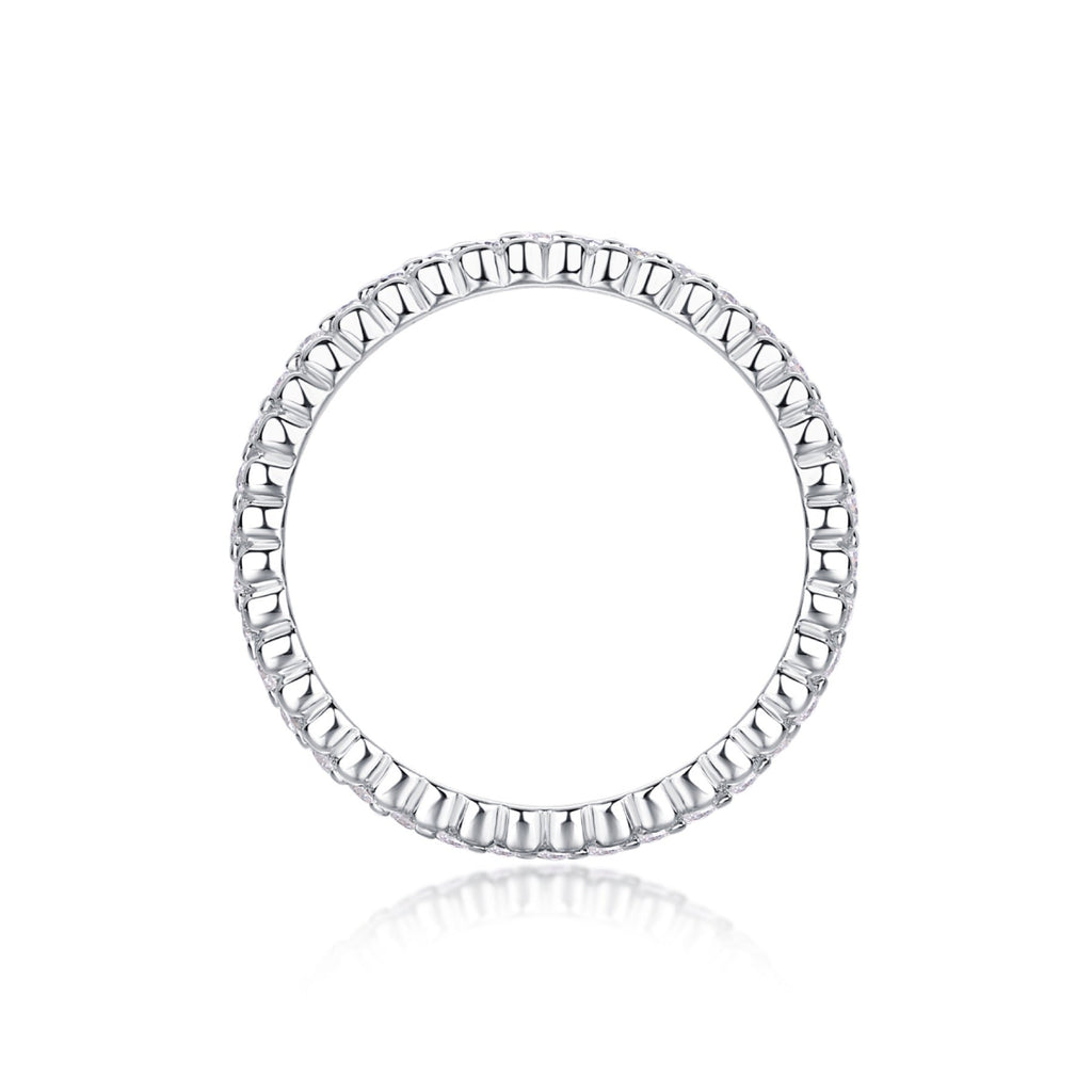 Flutter 1 Carat Moissanite Halo Pendant Necklace in Sterling Silver