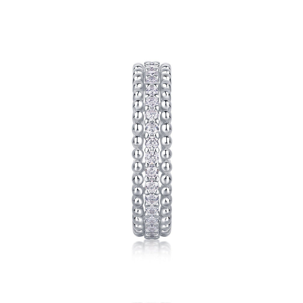 Flutter 1 Carat Moissanite Halo Pendant Necklace in Sterling Silver