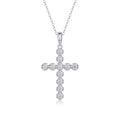 Vigil Moissanite Cross Necklace in Sterling Silver