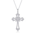 Bastion Moissanite Cross Necklace in Sterling Silver
