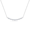 Constellation Moissanite Curved Bar Necklace in Sterling Silver