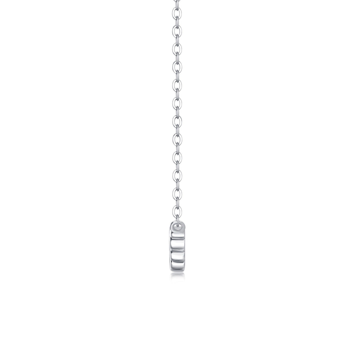 Constellation Moissanite Curved Bar Necklace in Sterling Silver