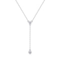 Cascade Moissanite Lariat Necklace in Sterling Silver
