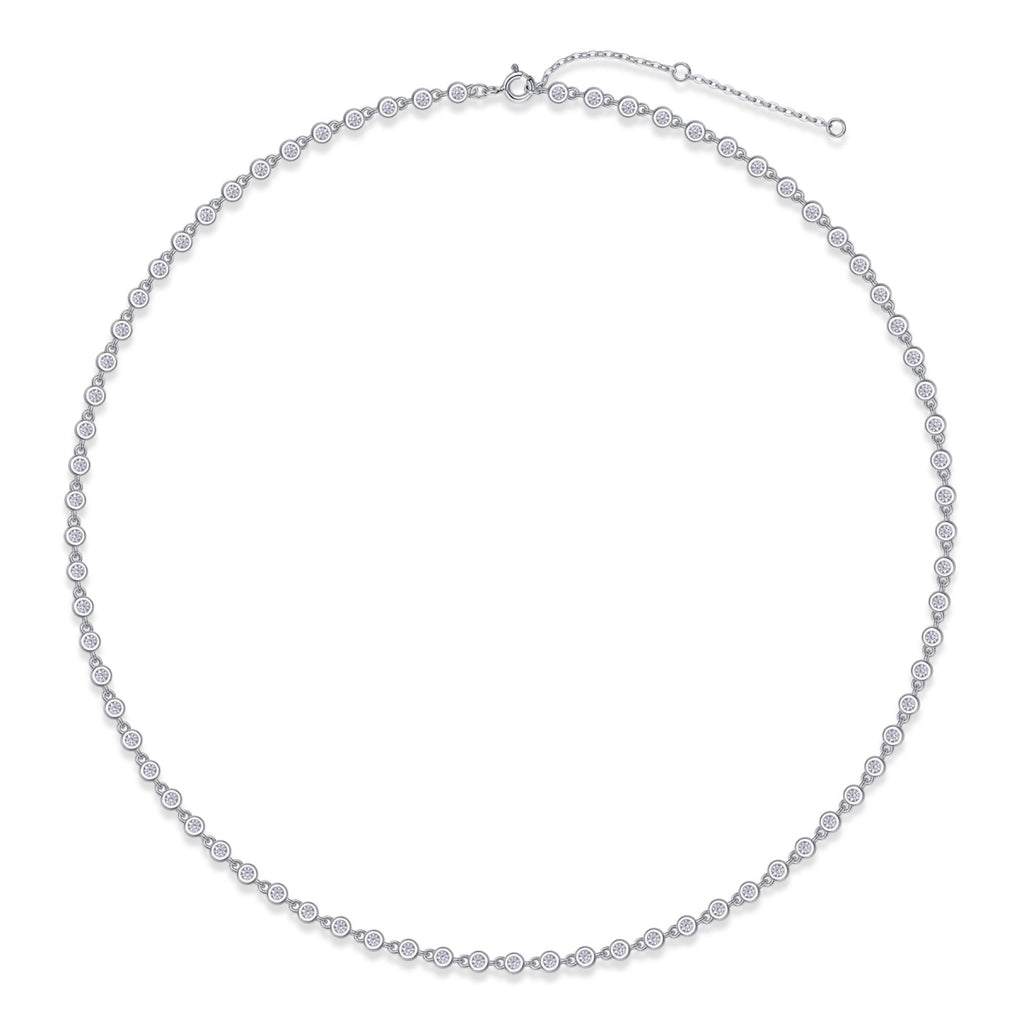 Full Circle Moissanite Tennis Necklace in Sterling Silver