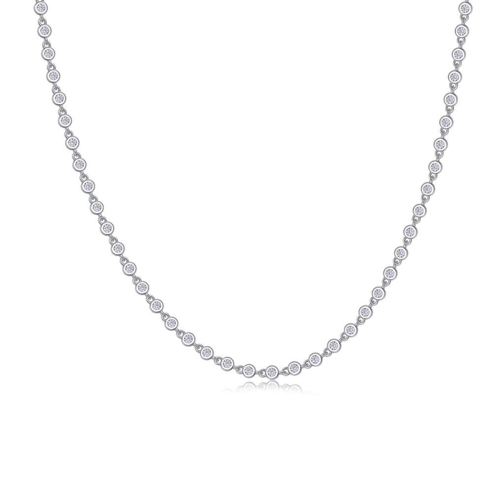 Full Circle Moissanite Tennis Necklace in Sterling Silver