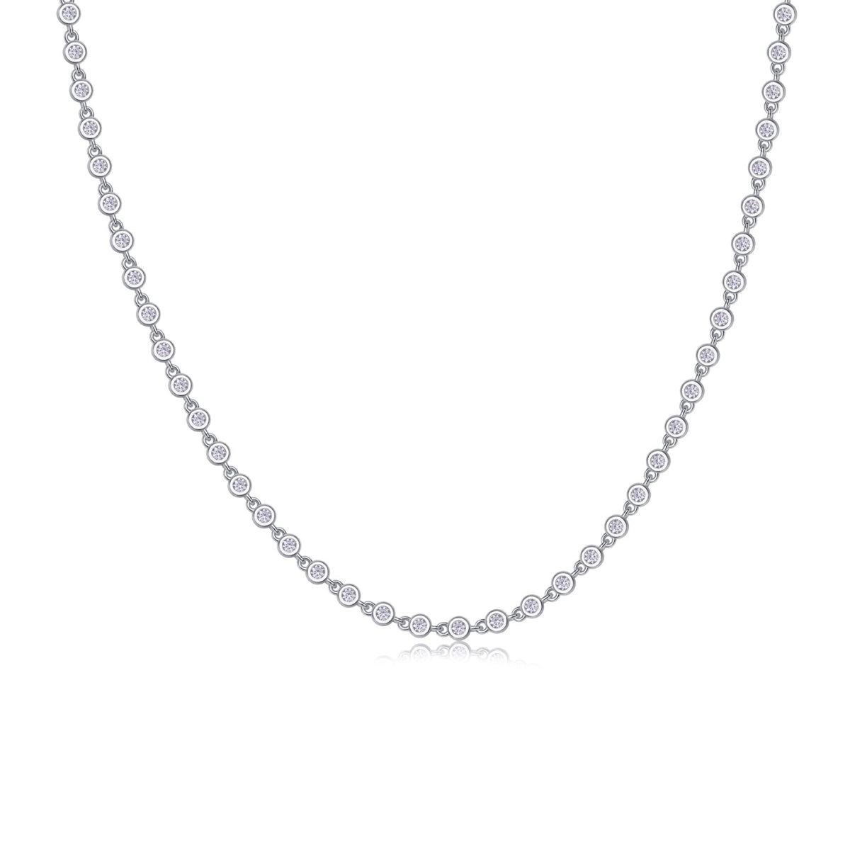 Full Circle Moissanite Tennis Necklace in Sterling Silver